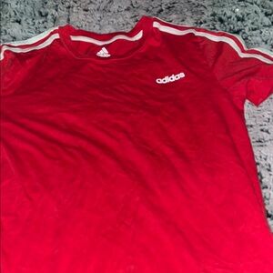 Adidas Red Tee with White Accents
